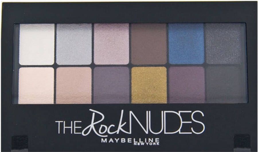 Maybelline New York The Rock Nudes Palette Oogschaduw palette met 12 Nude Kleuren Oogschaduw