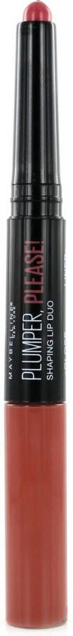 Maybelline Plumper Please! Shaping Lip Duo 205 Close Up Lip Filler Lip Vergroter Volle Lippen Rood 4 ml