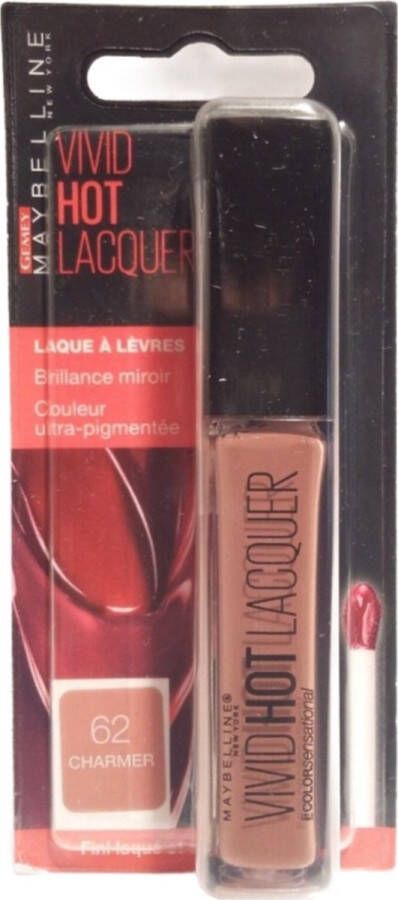 Maybelline Vivid Hot Lacquer Lipgloss Charmer 62 Intense Glans voor Verleidelijke Lippen