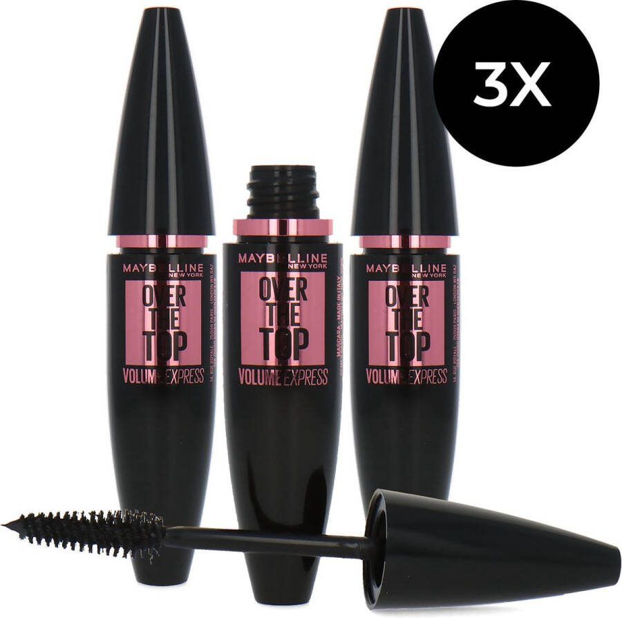 Maybelline Volum'Express Over The Top Mascara 01 Black (set van 3)