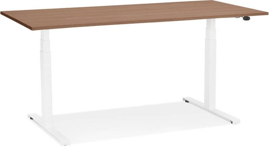 Maysun Elektrisch Zit-Sta Bureau DUNCAN Walnoot Wit 140x70cm