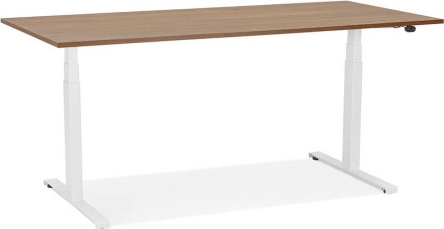 Maysun Elektrisch Zit-Sta Bureau DUNCAN Walnoot Wit 160x80cm