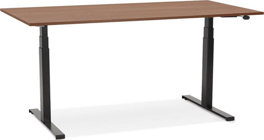 Maysun Elektrisch Zit-Sta Bureau DUNCAN Walnoot Zwart 140x70cm