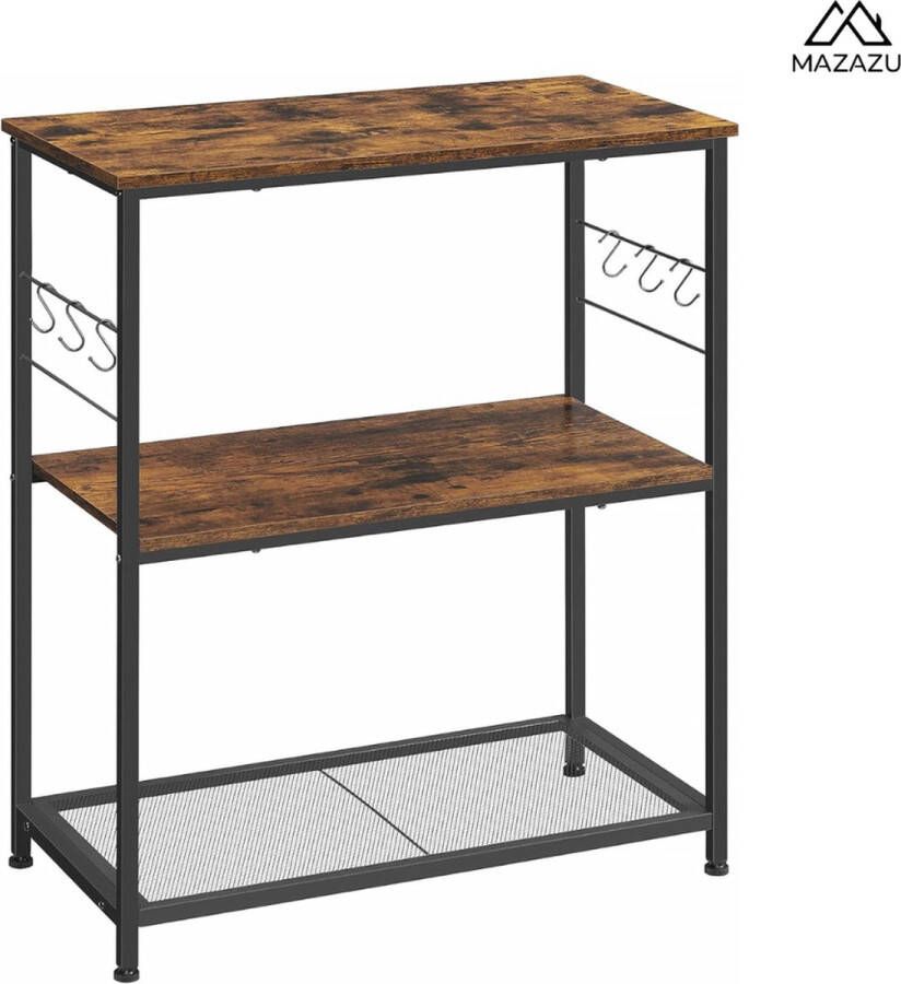 MAZAZU MIRA Home Keukenrek Keuken Organizer Keukenkast Opbergrek Vintage 80x40x90