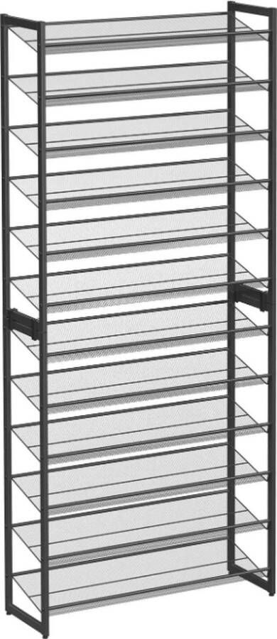 MAZAZU MIRA Home Schoenenrek- Schoenenkast Zwart metaal 30 7x92 5x223