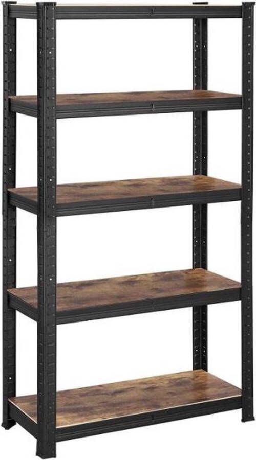MAZAZU MIRA Home Stellingkast Opbergkast Robuust Metaal Hout Vintage 75 x 30 x 150 cm