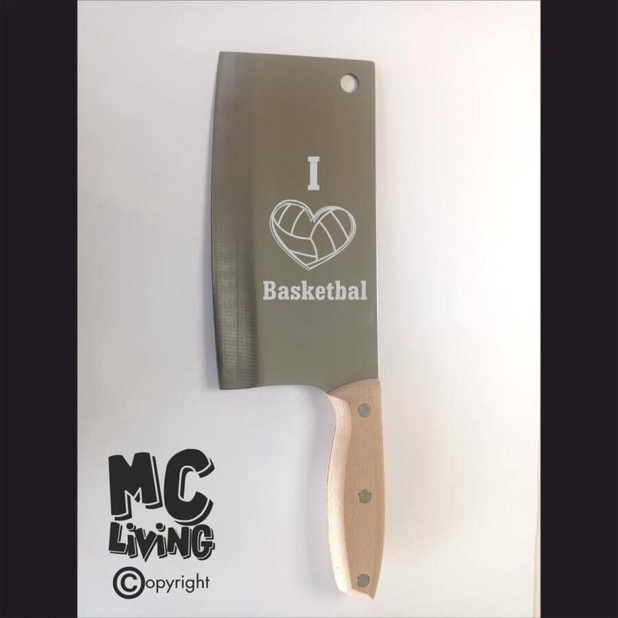 MC Living Hakmes Met Gravering RVS I Love Basketbal