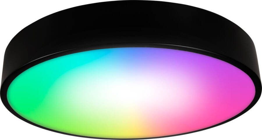 MC-Shine Plafondlamp LED met WiFi Plafonniere 36W Led lamp 4450 lm Binnenlamp Ø40cm Ronde lamp CCT en RGB Zwart