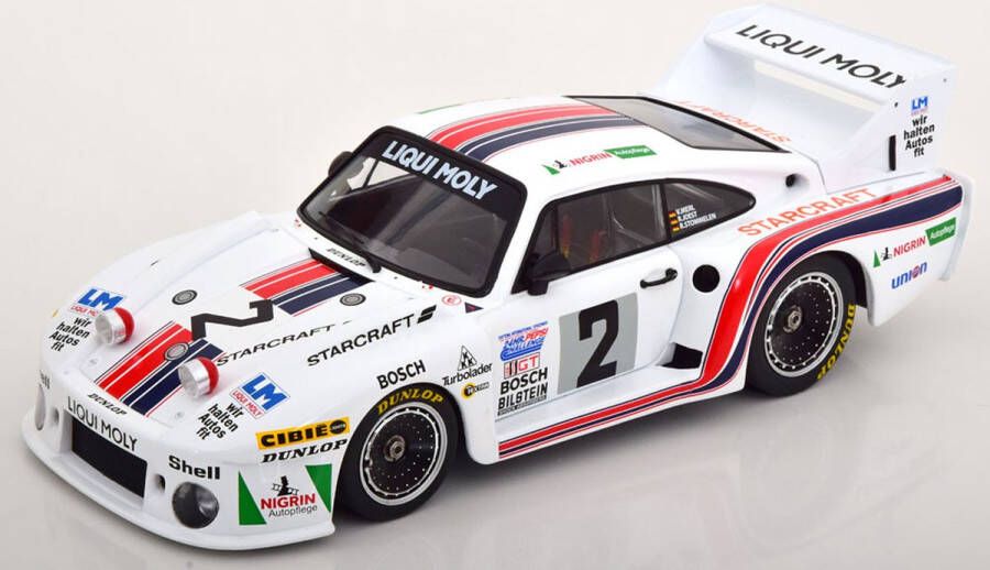 MCG De 1:18 Diecast Modelauto van de Porsche 935J Team Liqui Moly #2 Winnaar van de 24H Daytona van 1980. De rijders waren R. Stommelen V. Merl en R. Joest. De fabrikant van het schaalmodel is . Dit model is alleen online beschikba