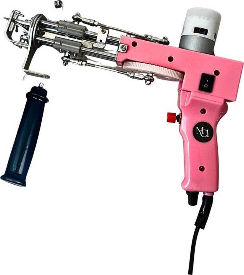 MCI Miui Tufting Gun 2 in 1 Tufting Gun MCI Tufting Gun Beginnerspakket Tuftgun Tuften Tufting Punch Needle Punch Borduurmachine Beginnerspakket Tapijt Maken Roze