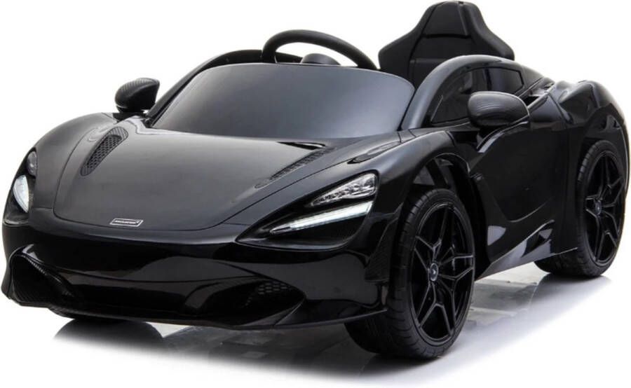 McLaren 720S 12V Accu auto Elektrische Kinderauto met Bluetooth Leren zitje Rubberen banden en Afstandsbediening (Zwart)