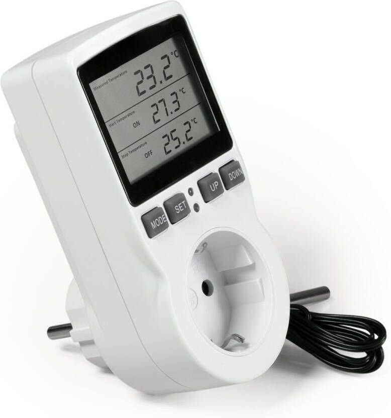 McPower Plug-in Stopcontact Thermostaat -40°C tot 120°C TCU-441 Digitaal Koelen Verwarmen Randaarde (Niet geschikt voor België)