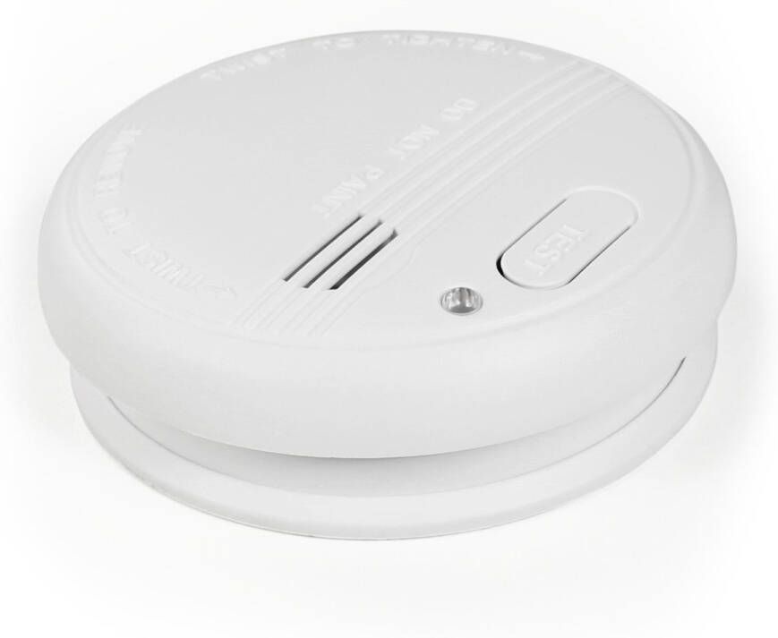 McPower Rookmelder met testknop Brandmelder met batterij 9V 85 dB alarmsignaal Wit