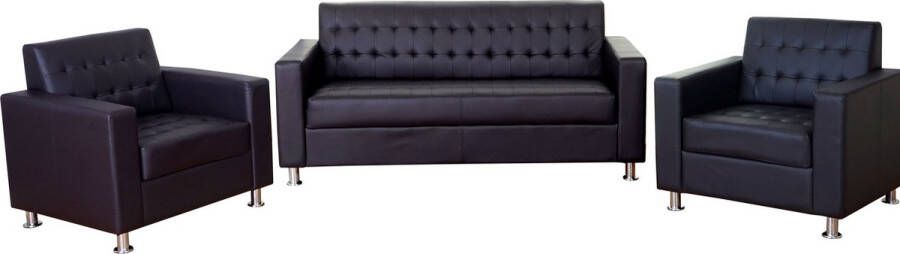 MCW 3-1-1 Bankstel Kunda bank loungebank kunstleer metalen pootjes ~ koffie