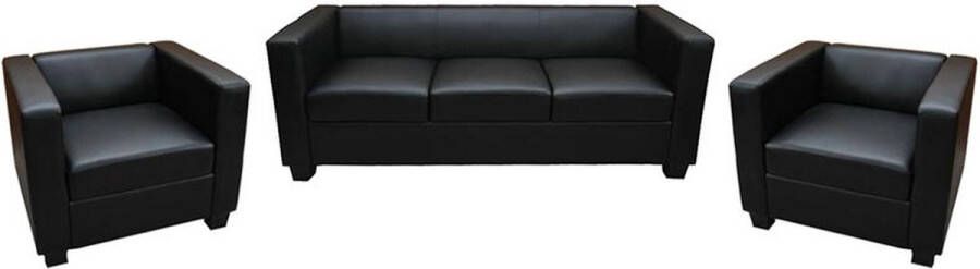 MCW 3-1-1 Bankstel Loungebank Lille ~ kunstleer zwart