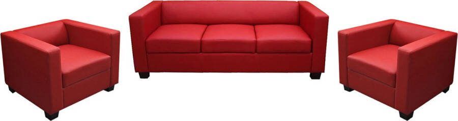 MCW 3-1-1 Bankstel Loungebank Lille ~ Leer rood