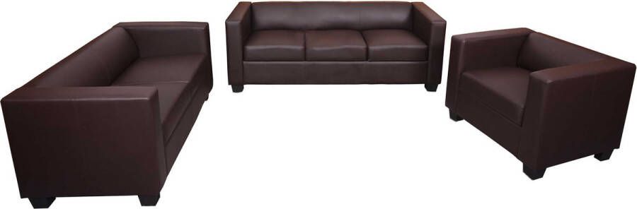MCW 3-2-1 bankstel loungebank Lille ~ kunstleer koffie