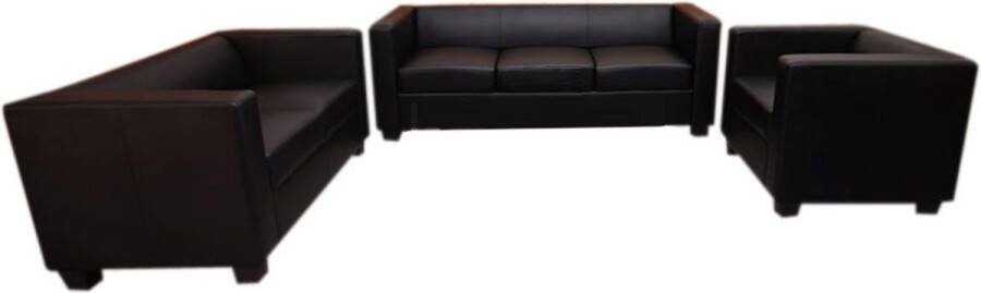 MCW 3-2-1 bankstel Loungebank Lille ~ kunstleer zwart