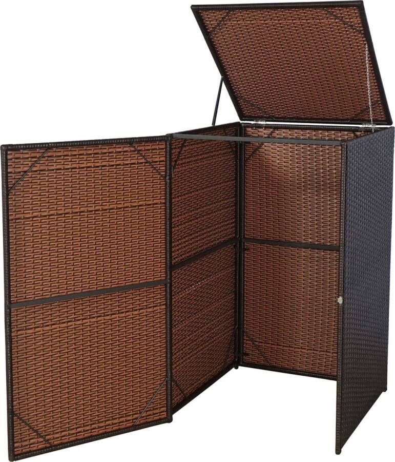MCW Afvalbak deksel -E25 afvalbak deksel poly rotan 120l ~ bruin