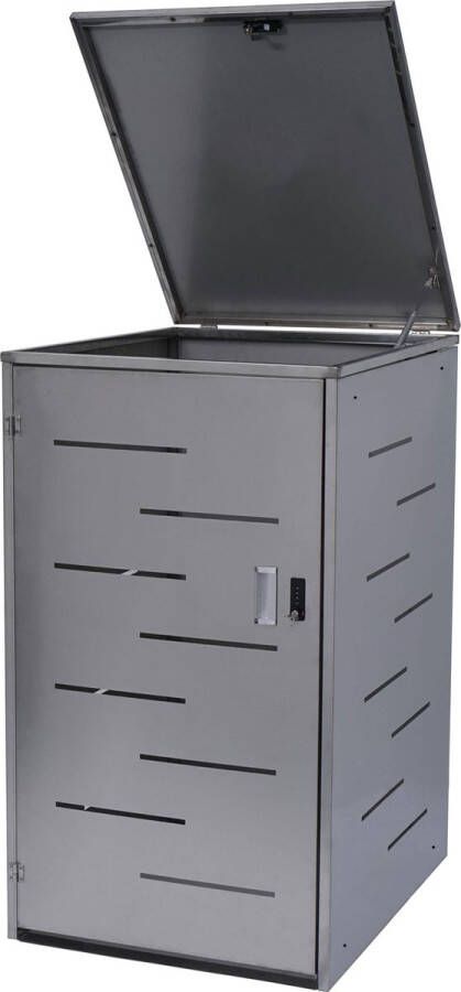 MCW Afvalbakdeksel -E83 afvalbakdeksel afvalbak uittrekbaar 117x66x80cm ~ roestvrij staal 30kg