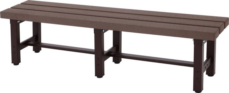 MCW Aluminium tuinbank -K60 bank parkbank balkonbank weerbestendig WPC 150cm bruin