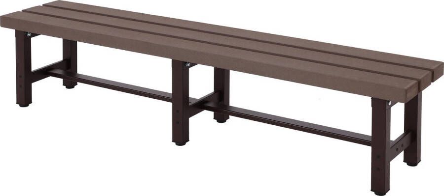 MCW Aluminium tuinbank -K60 bank parkbank balkonbank weerbestendig WPC 180cm bruin