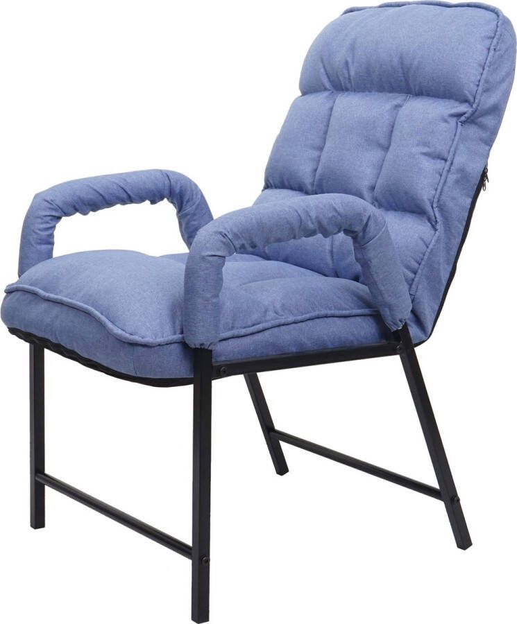 MCW Eetkamerstoel -K40 gestoffeerde stoel 160kg belastbare rugleuning verstelbaar metaal ~ stof textiel donkerbruin