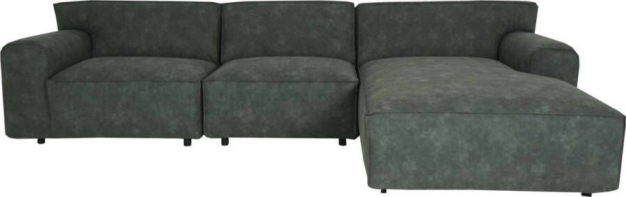 MCW Hoekbank -J59 bank met voetenbank rechts Made in EU waterafstotend 295cm ~ kunstleer grijs