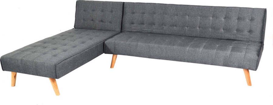 MCW Hoekbank -K38 bank opklapbaar ligvlak links rechts stof textiel massief hout MVG-gecertificeerd 256cm ~ donkergrijs