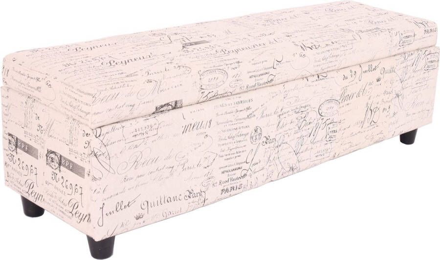 MCW Kriens opbergkist zitbank stof textiel 45x114x45cm ~ schrijven crème