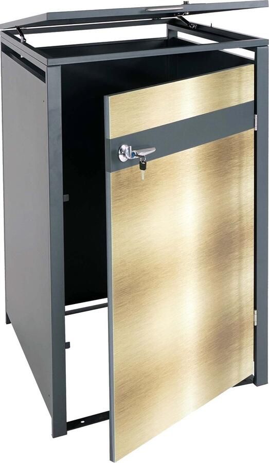 MCW 1 deksel afvalbak -J82 afvalbak uitbreidbaar metaal 32kg antraciet ~ goud