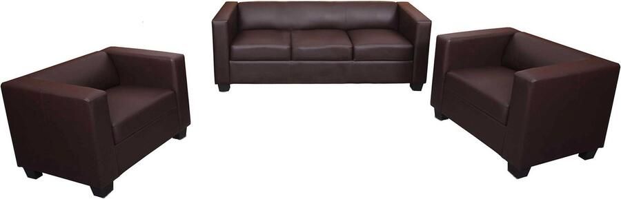 MCW 3-1-1 Bankstel Loungebank Lille ~ kunstleer koffie