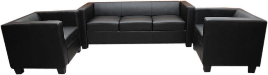 MCW 3-1-1 Bankstel Loungebank Lille ~ Leer zwart