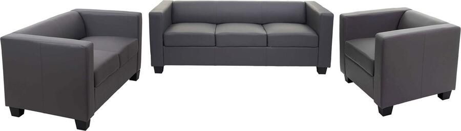 MCW 3-2-1 bankstel Loungebank Lille ~ kunstleer donkergrijs