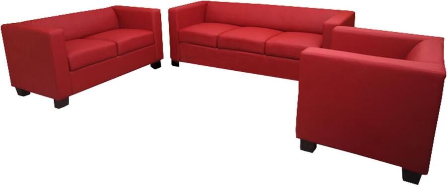 MCW 3-2-1 bankstel loungebank Lille ~ leer rood