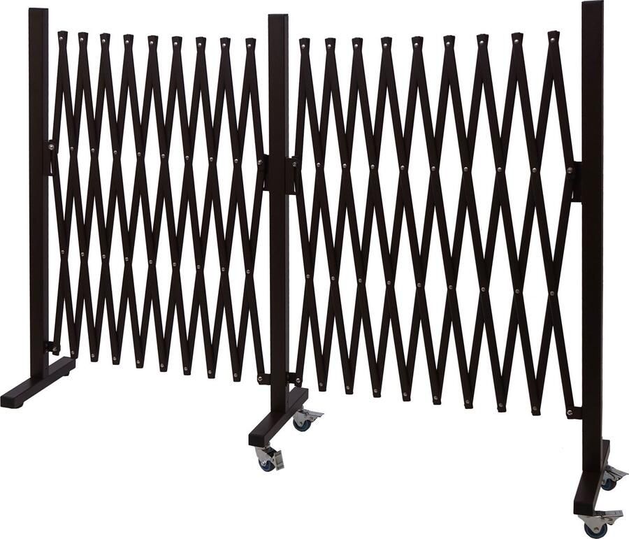 MCW Hekwerkrooster -B34 hekwerk schaarrooster scheidingsrooster aluminium uitschuifbare wielen bruin ~ hoogte 109cm breedte 60-530cm
