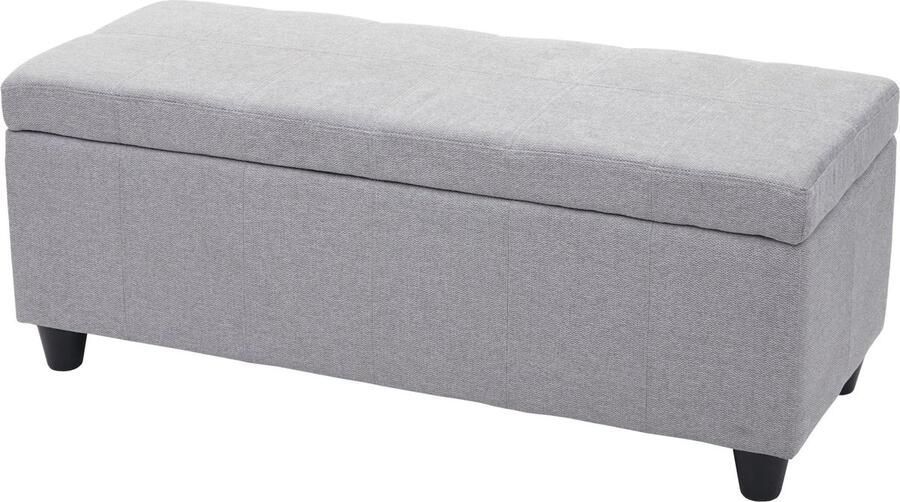 MCW Opbergkist Kriens zitbank stof textiel 45x114x45cm ~ lichtgrijs