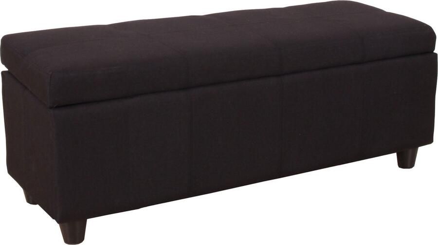 MCW Opbergkist Kriens zitbank stof textiel 45x114x45cm ~ zwart