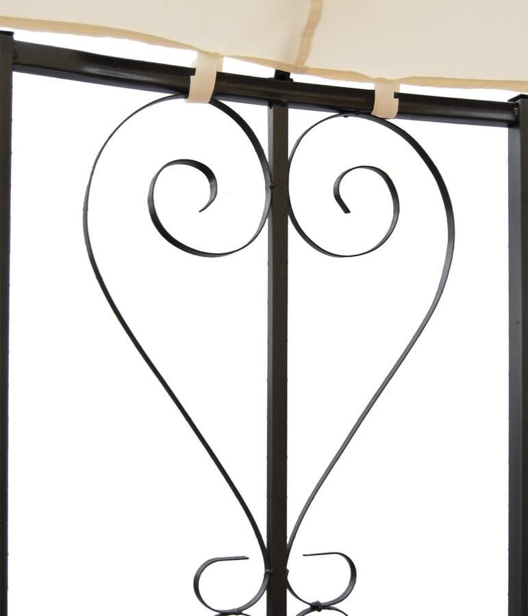 MCW Pergola Almeria rond tuinpaviljoen stevig stalen frame Ø 3m ~ crème