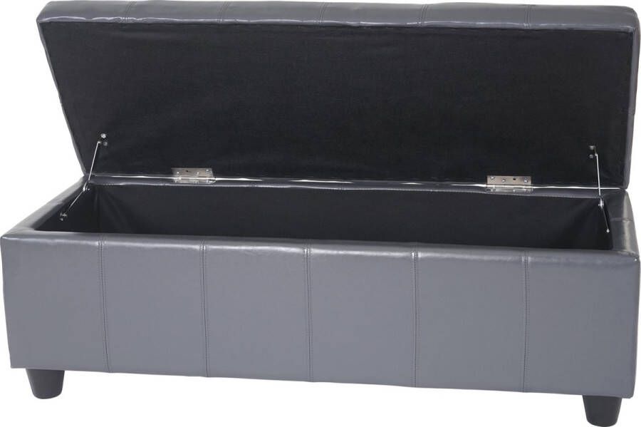 MCW Opbergkist bank Kriens leer + kunstleer 112x45x45cm MVG-gecertificeerd ~ grijs