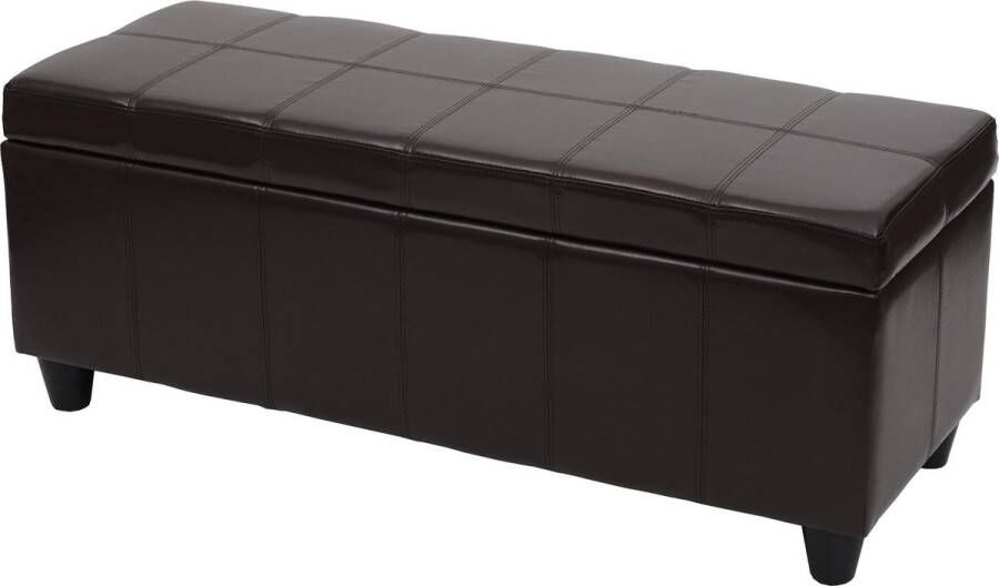 MCW Kriens opbergkist zitbank kunstleer 45x114x45cm ~ bruin