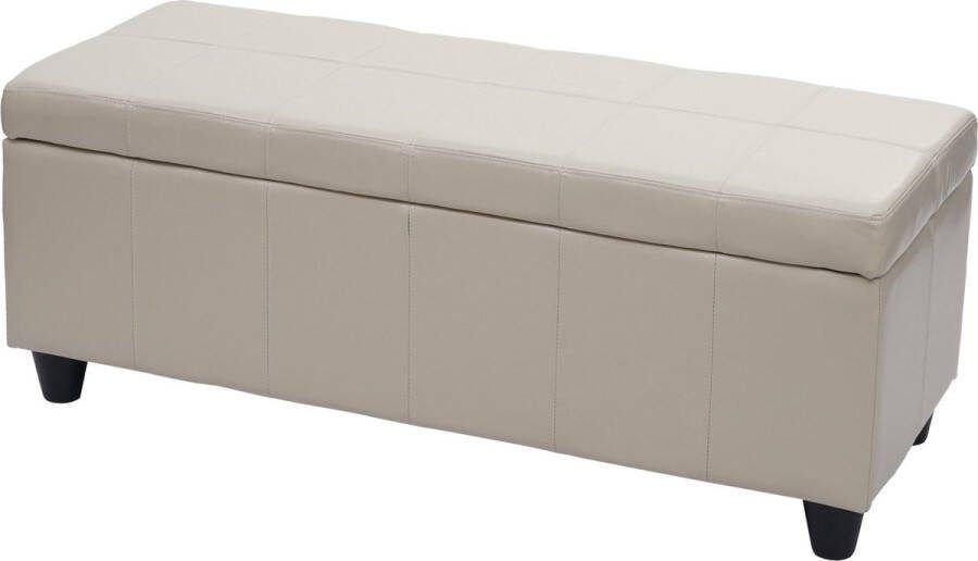 MCW Kriens opbergkist zitbank kunstleer 45x114x45cm ~ crème
