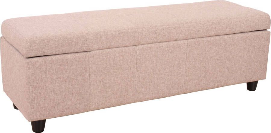 MCW Opbergkist Kriens Bankzitting Stof Textiel 45x114x45cm ~ beige