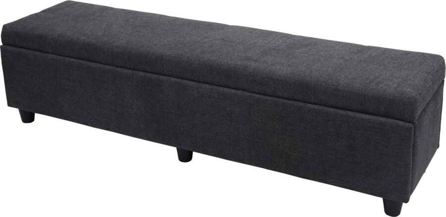 MCW Opbergkist Kriens XXL zitbank stof textiel 45x180x45cm ~ donkergrijs