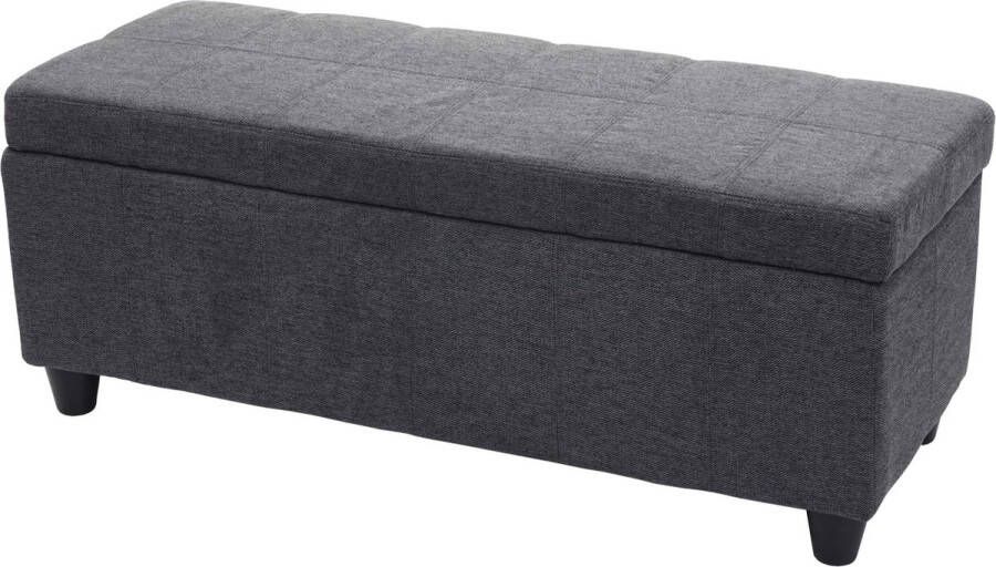 MCW Opbergkist Kriens zitbank stof textiel 45x114x45cm ~ donkergrijs