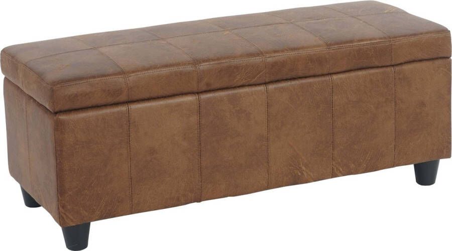 MCW Opbergkist Kriens zitbank stof textiel 45x114x45cm ~ imitatie suède