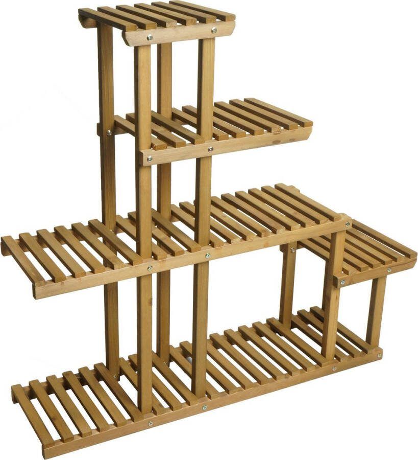 MCW Plantenbak Plank -L71 Bloementrap Plank Bloemenrek 5 Planken 95x105x25cm Outdoor Fir Wood MVG Bruin