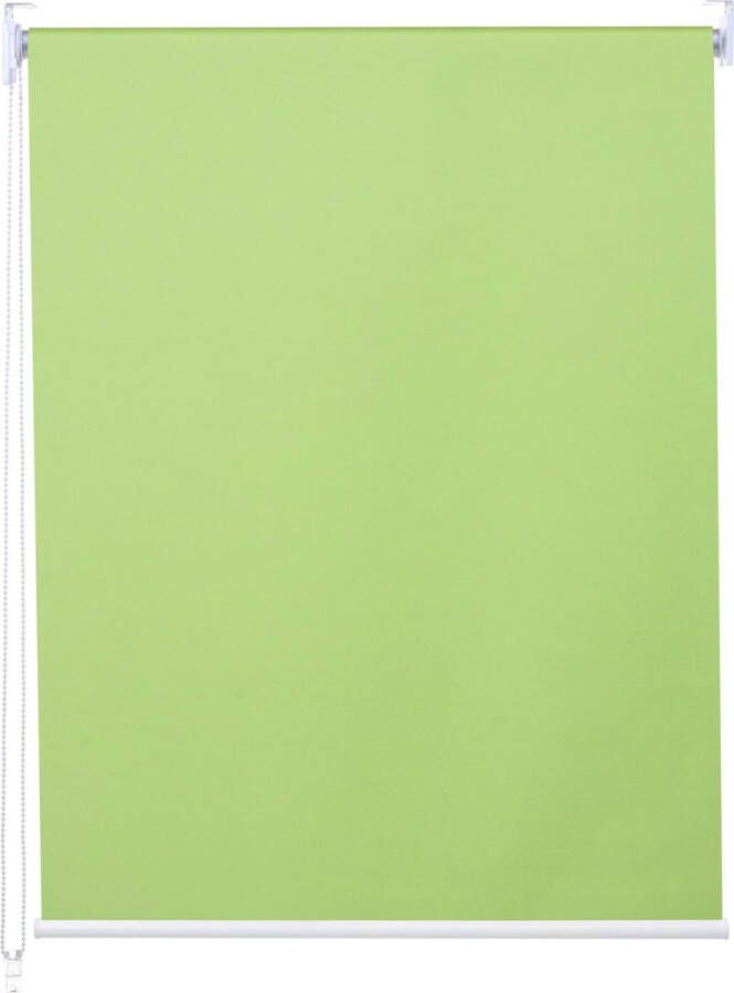 MCW Rolgordijn -D52 raamrolgordijn zijwaartse tochtwering 100x230cm zonwerende verduistering ondoorzichtig ~ groen wit