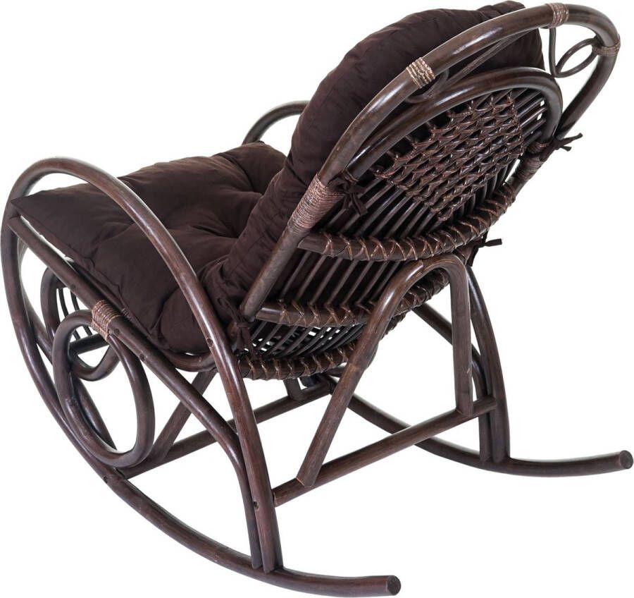 MCW Schommelstoel -C40 rotan fauteuil bruin ~ bruin kussen