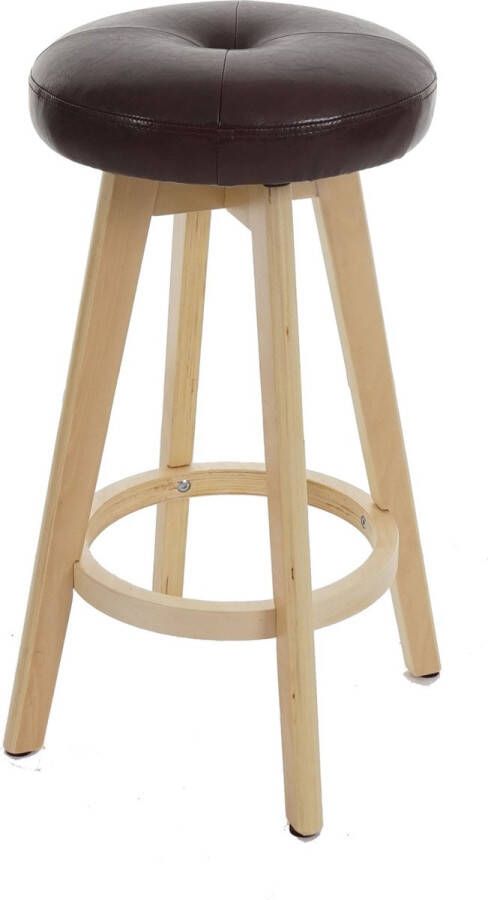 MCW Set van 2 barkrukken Navan barkruk counter stool hout imitatieleer draaibaar ~ bordeaux lichtgekleurde poten